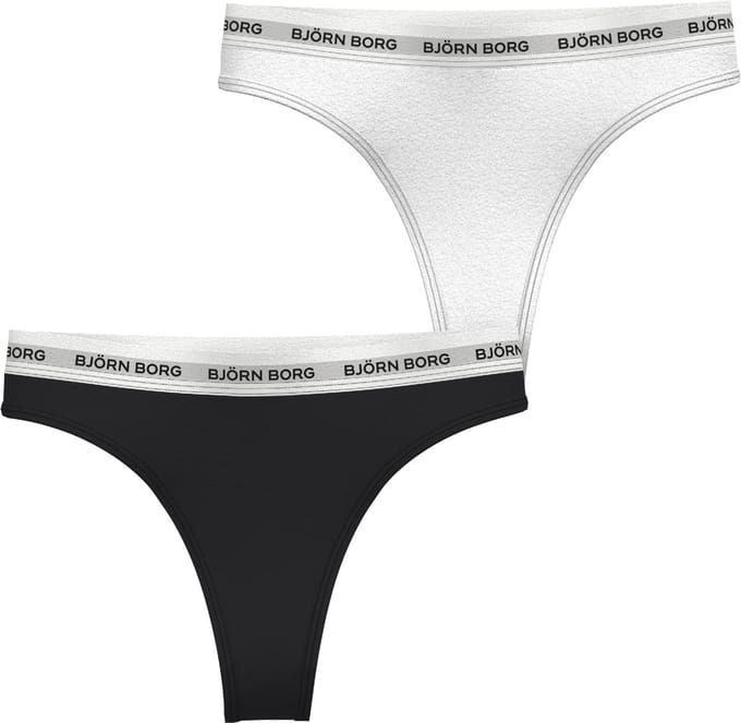 Bjorn Börg Logo String Onderbroek Dames - 2 stuks - Katoen - Zwart - Maat XXL