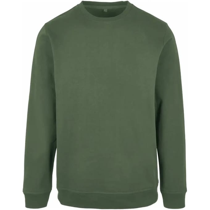 Basic Crewneck Sweater met ronde hals Olive - M