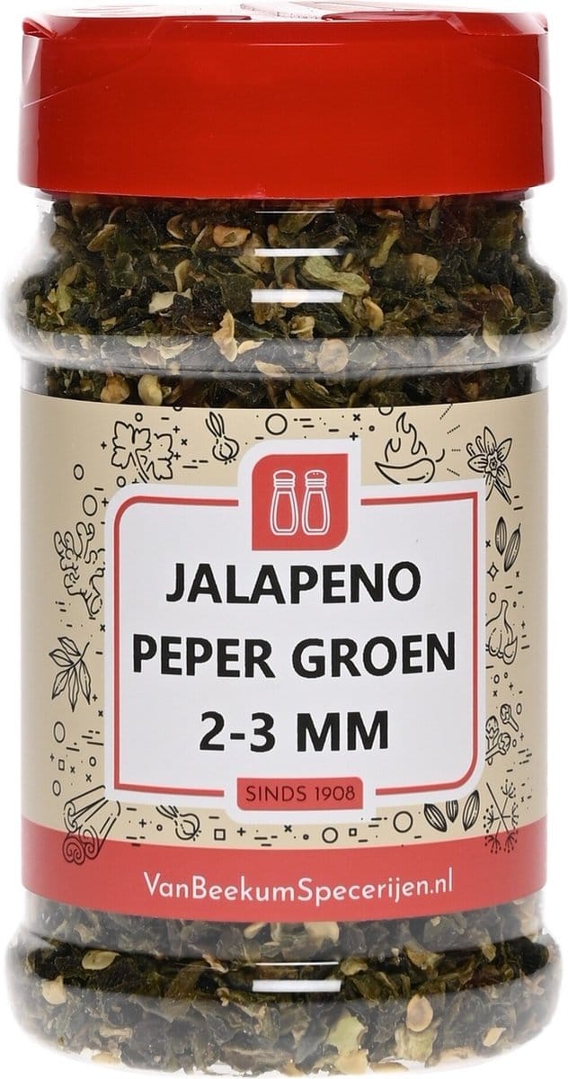 Van Beekum Specerijen - Jalapeno Peper Groen 2-3 mm - Strooibus 90 Gram