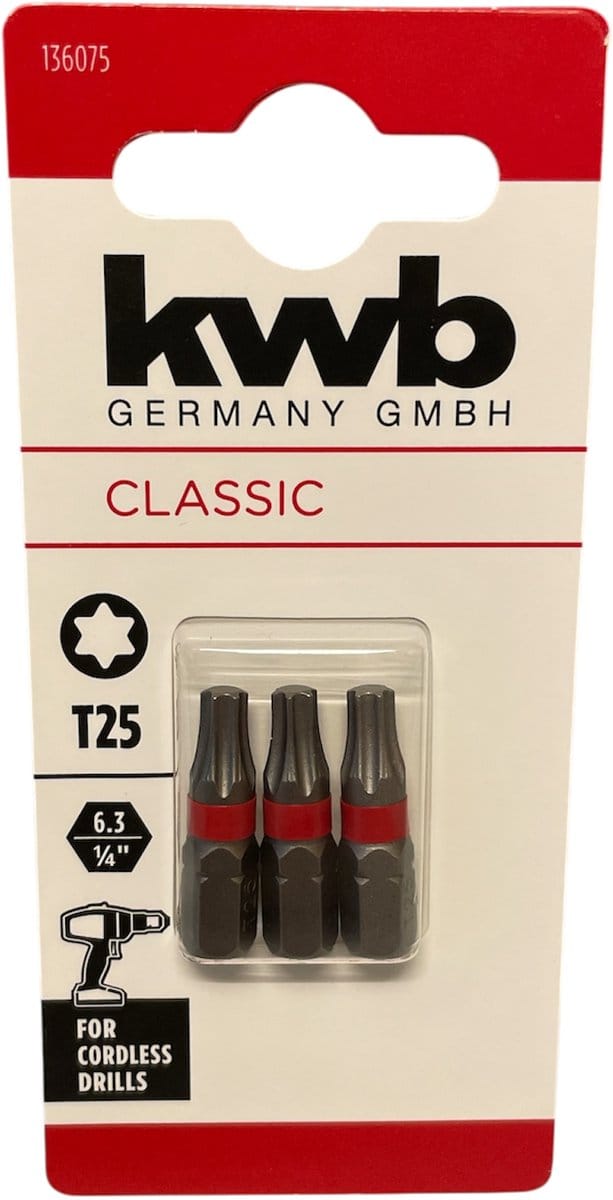 KWB 3 bitjes standaard 25mm T25