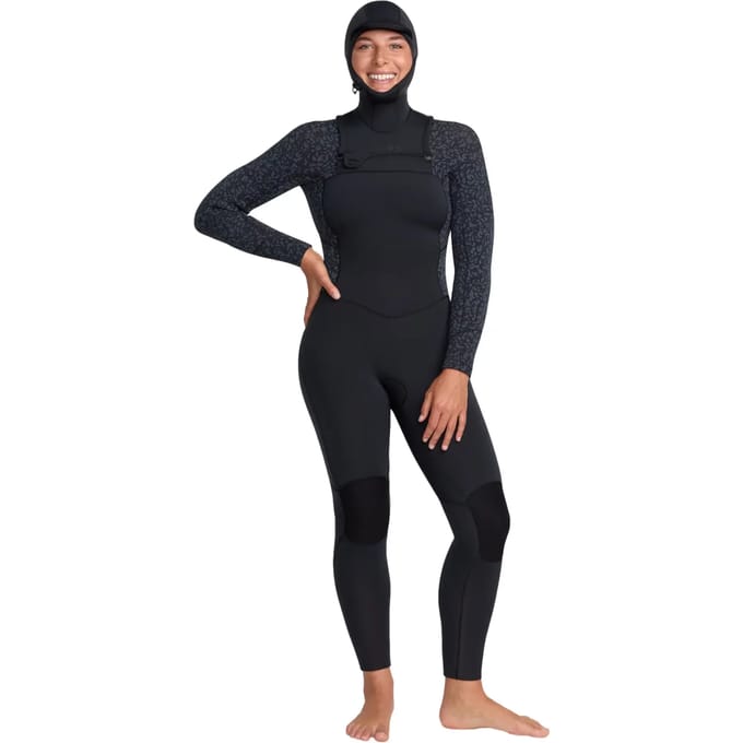 Dames surf wetsuit met capuchon Roxy Swell Natural 5.4 mm Front-Zip