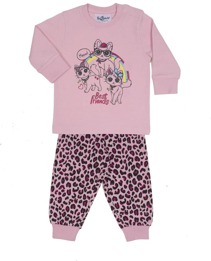 Fun2wear - kleuter / kinder - pyjama - Best friends- Roze - maat 92