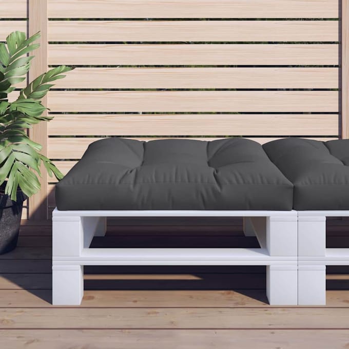vidaXL - Palletkussen - 70x70x12 - cm - stof - zwart