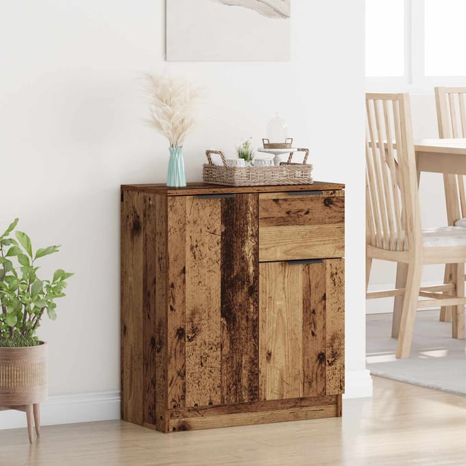 vidaXL - Dressoir - Oudhout - 60 - x - 30 - x - 70 - cm - Bewerkt - hout