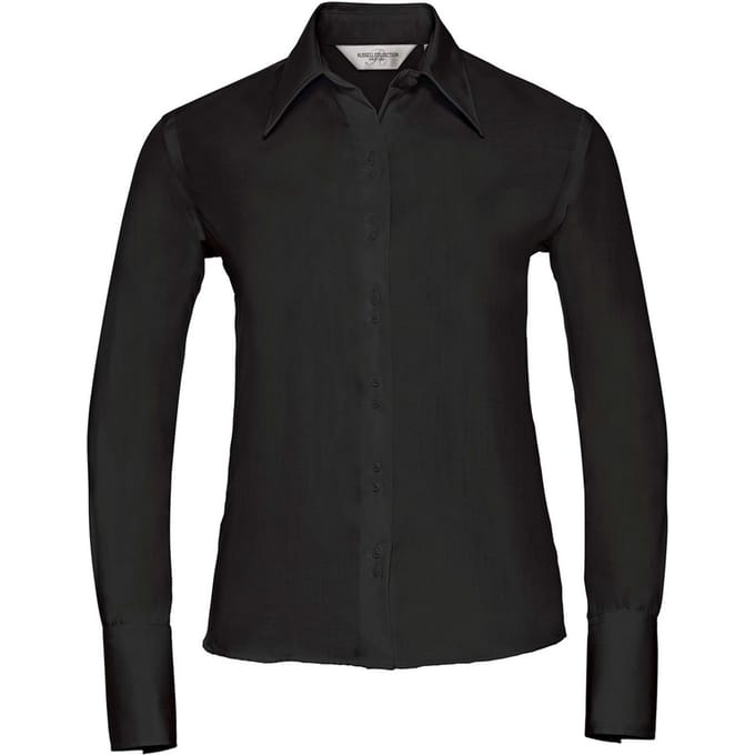 Russell Collection Dames/Dames Ultimate Non-Iron Shirt met Lange Mouwen (Zwart)
