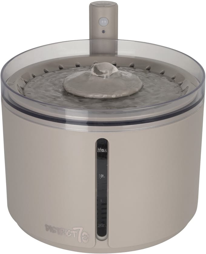 District 70 FLOW - Draadloze Drinkfontein - Met Bewegingssensor en Filter - 2,2 L - Beige