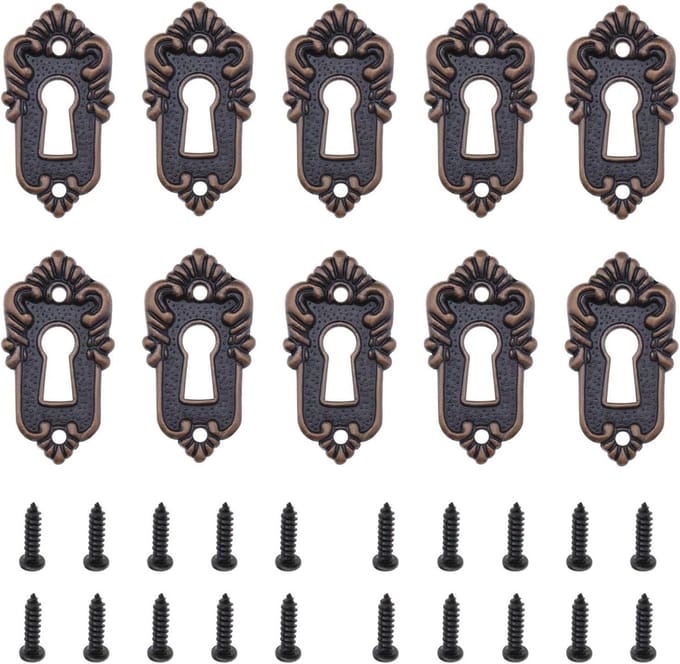 Dailygoods- Sleutelgat Dekselhouder Antiek - 10 Stuks - Brons