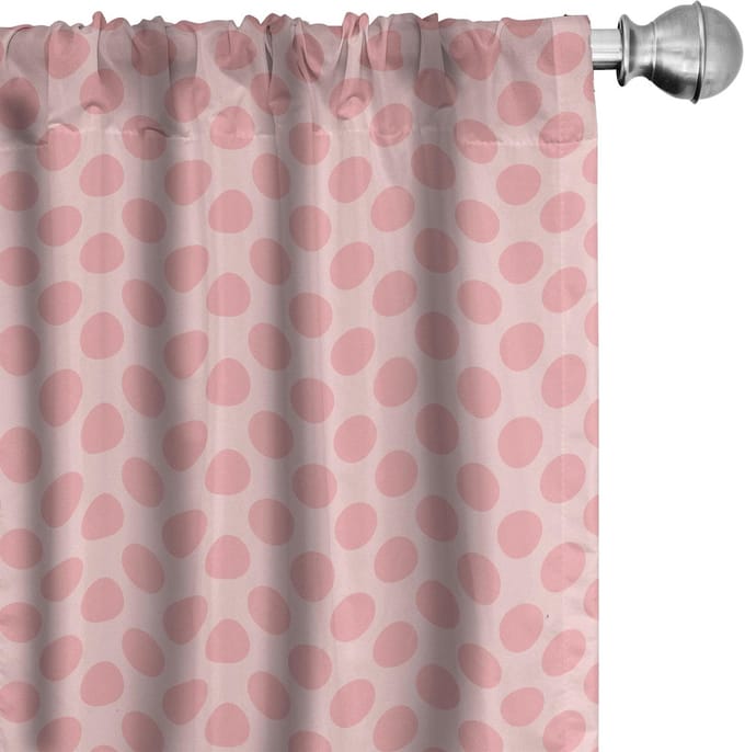 ABAKUHAUS – Poederroze Gordijnen – 2x75x245 cm – Microvezel, halfdonker