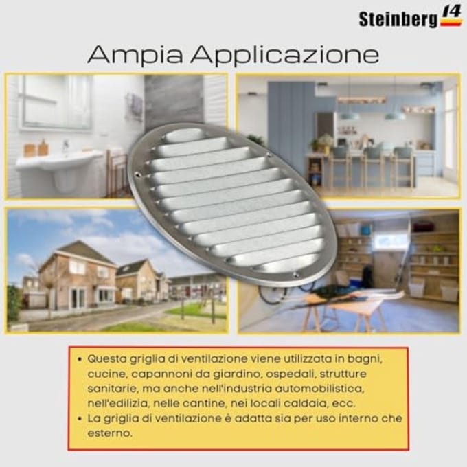 Rond Ventilatierooster 160mm - Verzinkt - Insectengaas - Luchtrooster