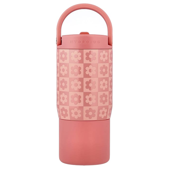 HydroJug, Biberon de sport, Damier marguerite, 14 oz beige