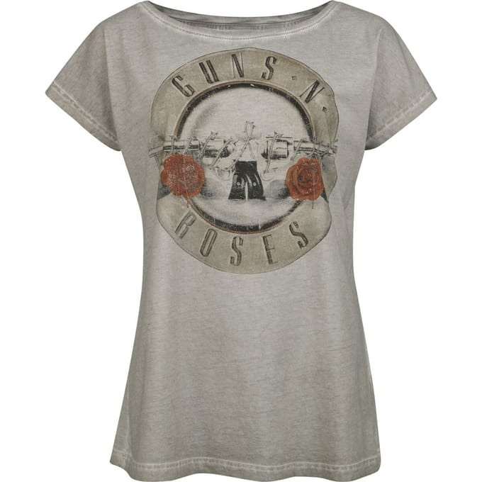 Guns N' Roses Bullet Logo Dames T-shirt - grijs - XL