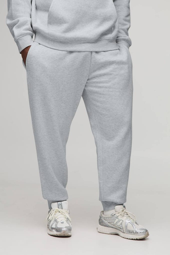 Plus Essential Regular Fit Joggers | Grey Marl | Size 3XL