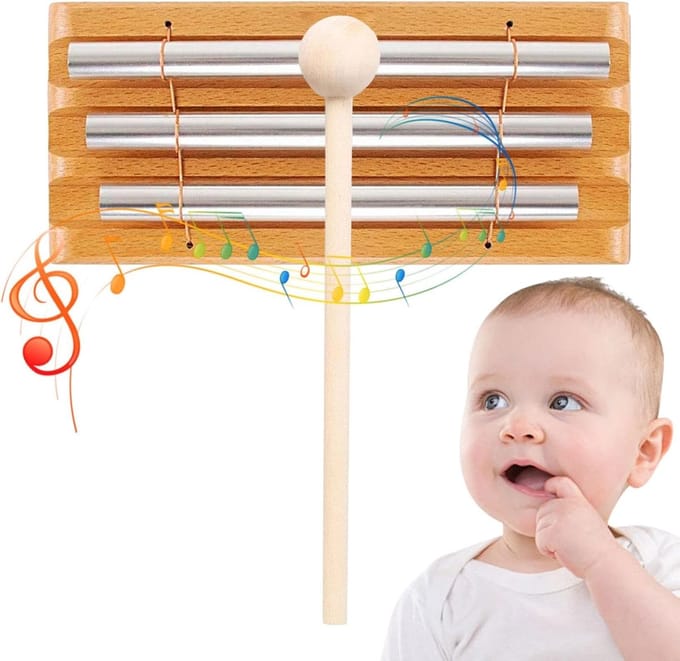 Meditatie Chime - Mindfulness bel - Yoga en gebed - Drie heldere tonen - 164 cm lengte