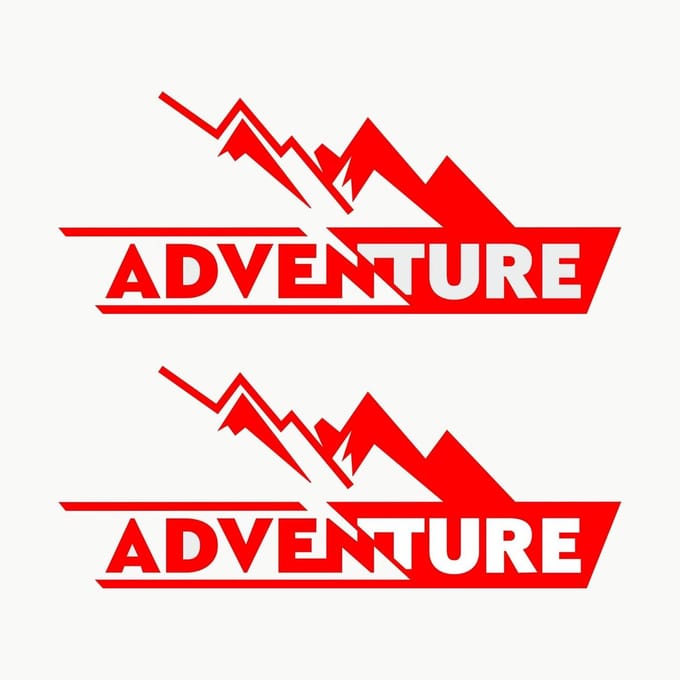 Set van 2 Grote Off Road Trail 4x4 Stickers voor Auto en Motorfiets