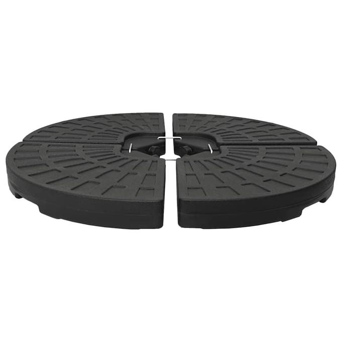 vidaXL - Umbrella - Base - Fan-vormig - 4 - stuks - Zand/Water - gevuld - Zwart - 52 - L