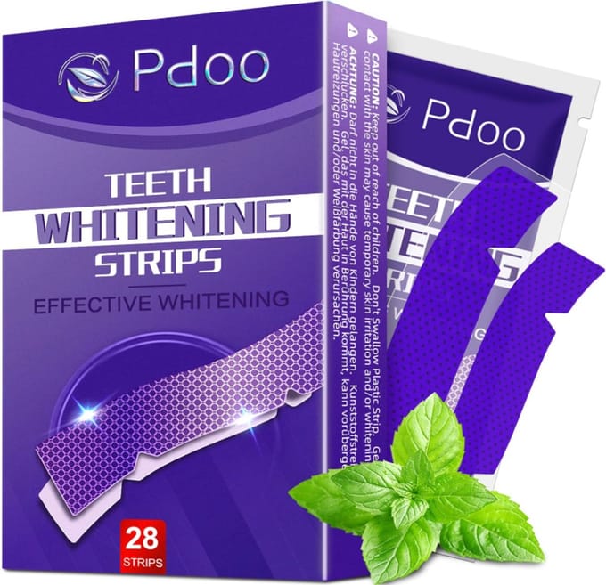 Purple Teeth Whitening Strips – 28 Stuks – Paarse Kleurcorrectie – Peroxidevrij
