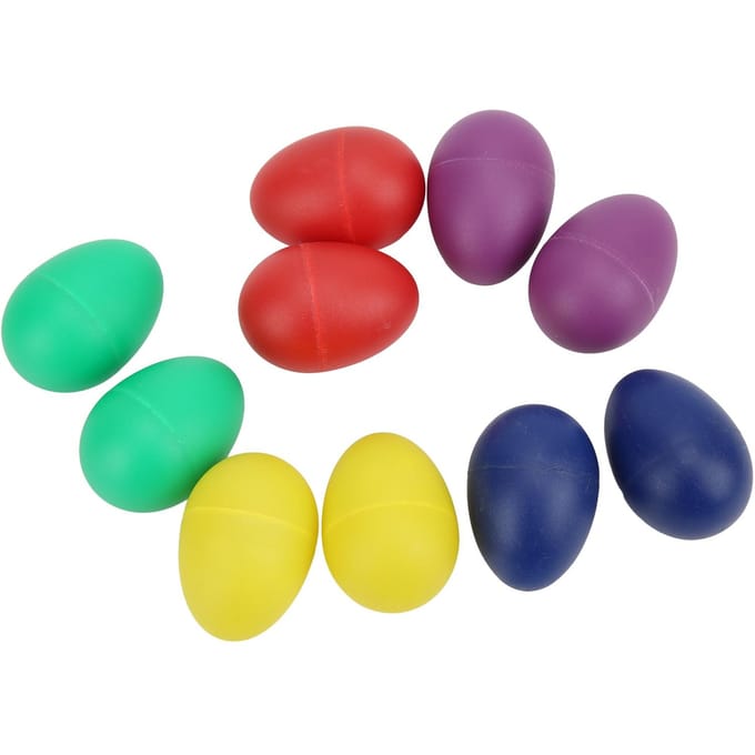 10 Stuks Mini Muzikale Eieren Kleurrijke Hand Plastic Ei Shakers Percussie Muziekinstrument Speelgoed multi