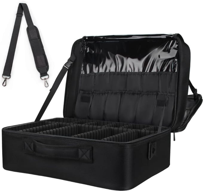 YOR® Visagie Koffer - Make Up Koffer - Make Up Organizer - Zwart - 45cm x 32cm x 21cm