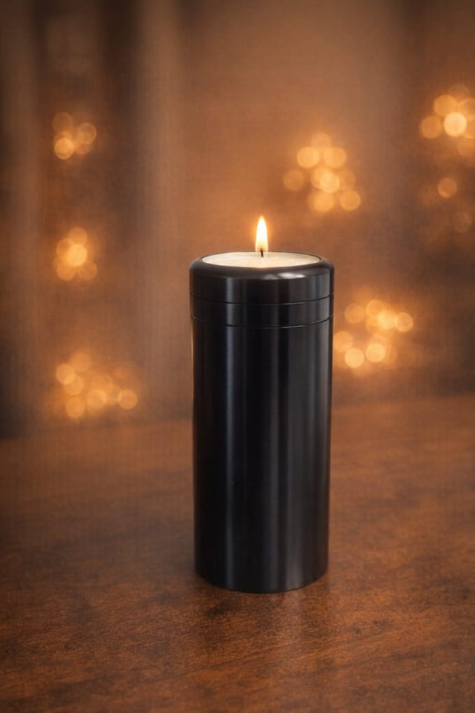 Zwarte aluminium mini Urn