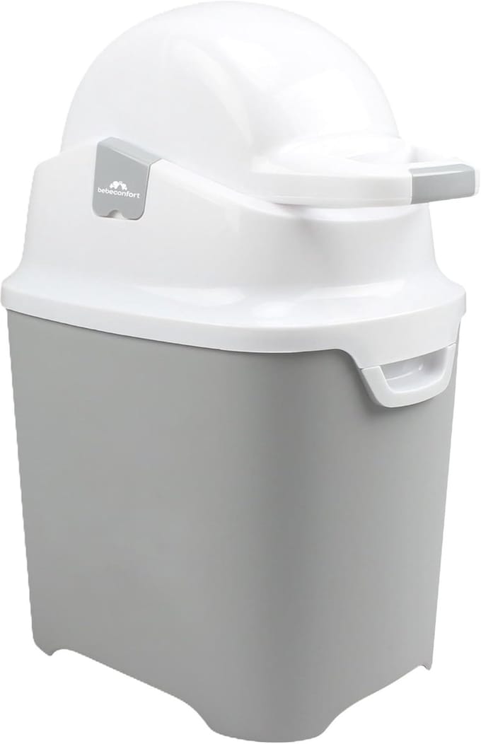 Luieremmer - Afvalbak luiers - Fris aan de commode - Geurdicht deksel - 30 Liter - Grijs