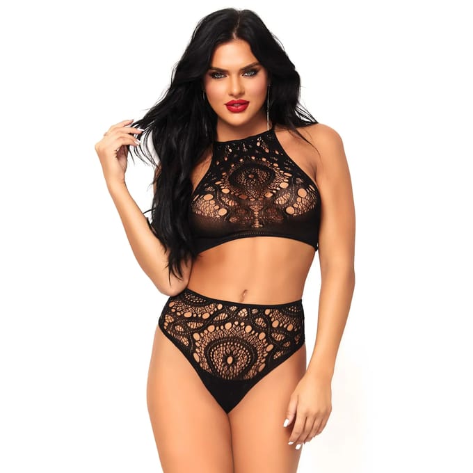Set Beugelbh en hoge taille slip voor vrouwen Leg Avenue