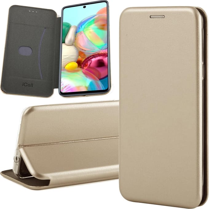Hoesje geschikt voor Samsung Galaxy A71 - Book Case Kunstleer ThinShield Goud
