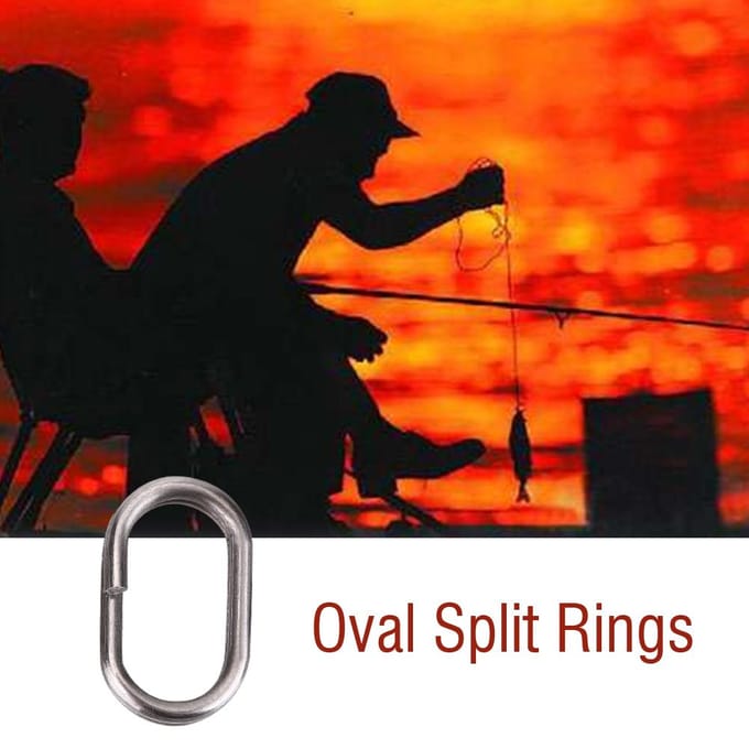 100 stuks roestvrijstalen ovale splitringen wartel snap visgerei connector(9x15mm)