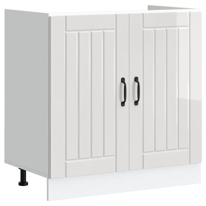 vidaXL - Spoelbakonderkast - Lucca - bewerkt - hout - hoogglans - wit