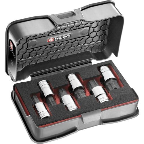 Facom 6-delige 1/2 metrische zeshoekige OGV GRIP-bitdoppen set 10-19mm - STM.J6MGRPPB