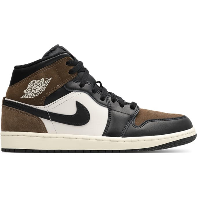 Jordan Aj1 Mid Sneakers Heren - Zwart - Maat 45.5 - Leer, Synthetisch