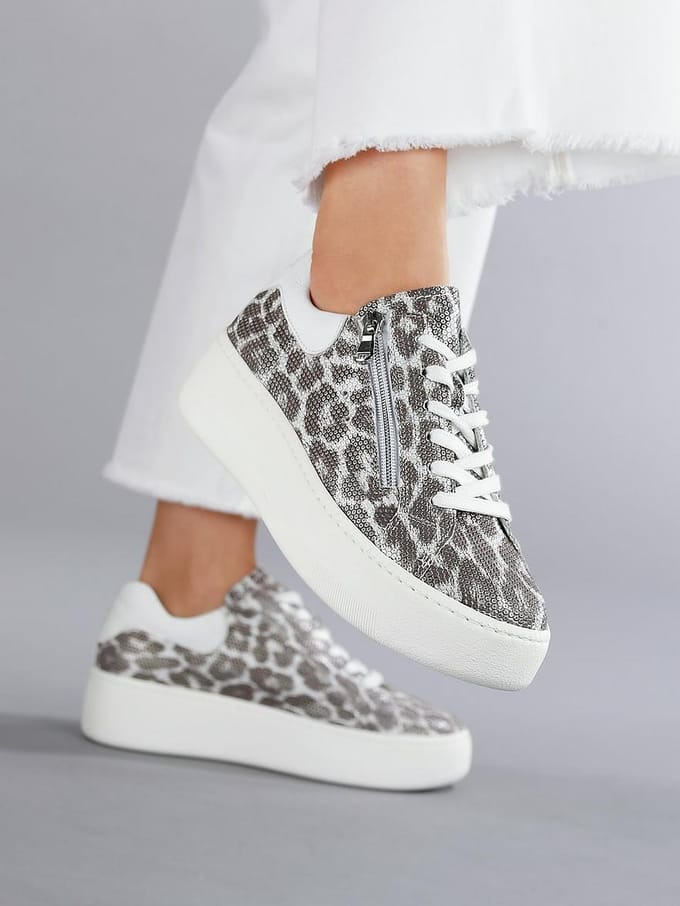 Plateausneakers Nicky Van Waldläufer zilverkleur