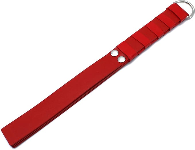 Kiotos - Rood Lederen Paddle met Gouden D-Ring Handvat