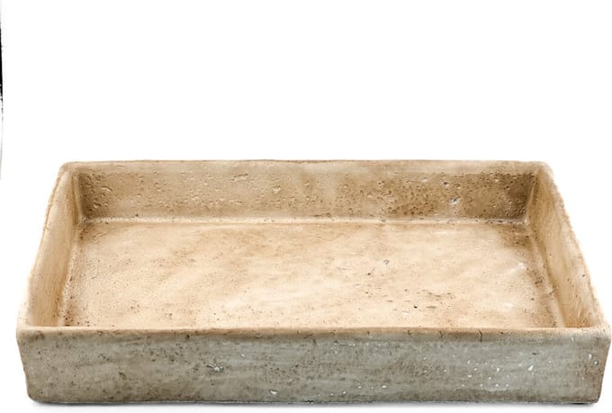 HomeBound by KY | Aardewerk dienblad vierkant beige | 30x20x4,5cm | dienblad tray off-white