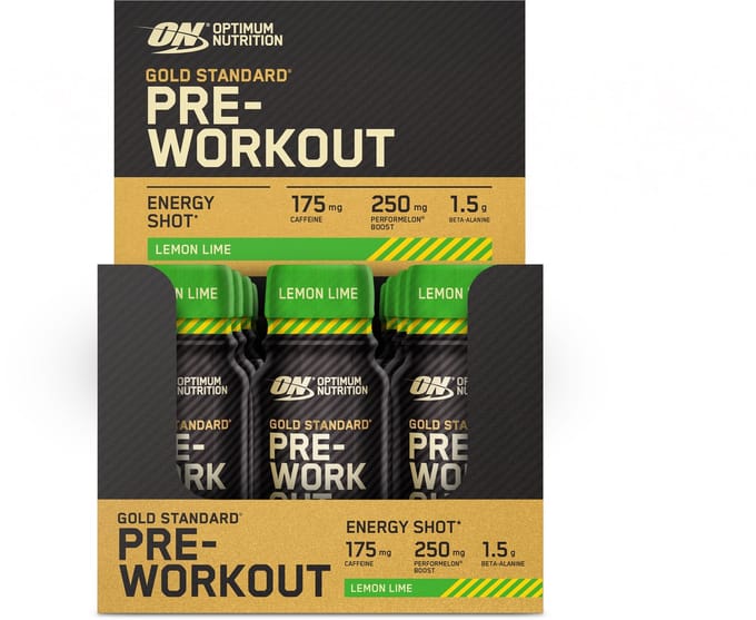 Optimum Nutrition Gold Standard Pre Workout Shots - Pre-Workout Lemon Lime - Ready to Drink - 12 x 60ml