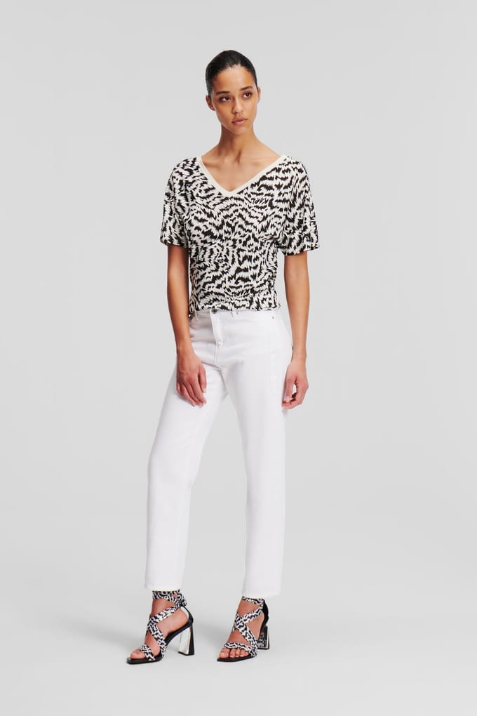Karl Lagerfeld White Gf Denim Pants White Denim Größe: W28 | Straight Jeans Outlet | Damen | Blau
