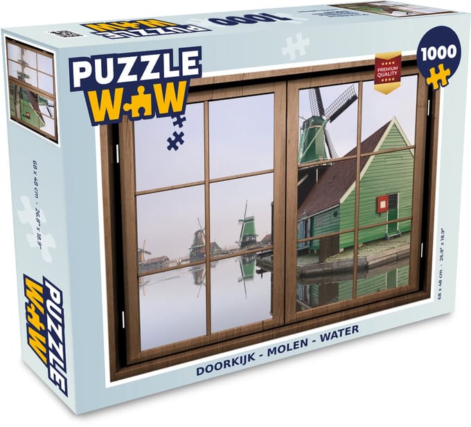 Puzzel Doorkijk - Molen - Water - Legpuzzel - Puzzel 1000 stukjes volwassenen