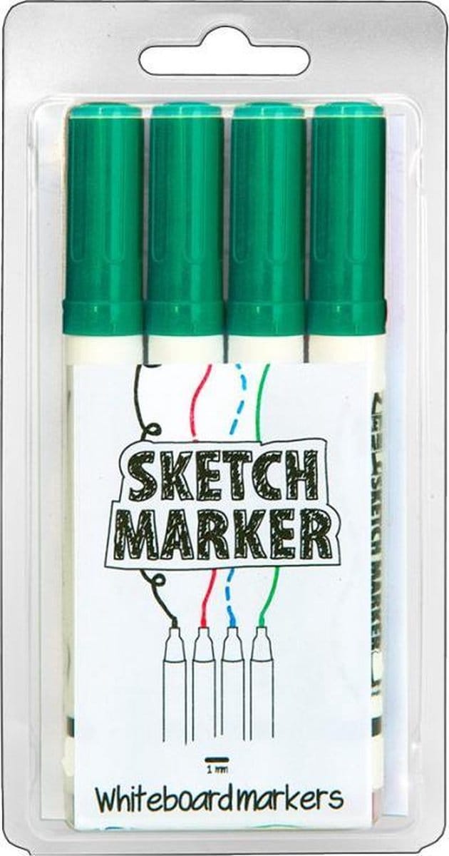 MagPaint - Sketchmarker - Whiteboardstiften - Groen - Set van 4
