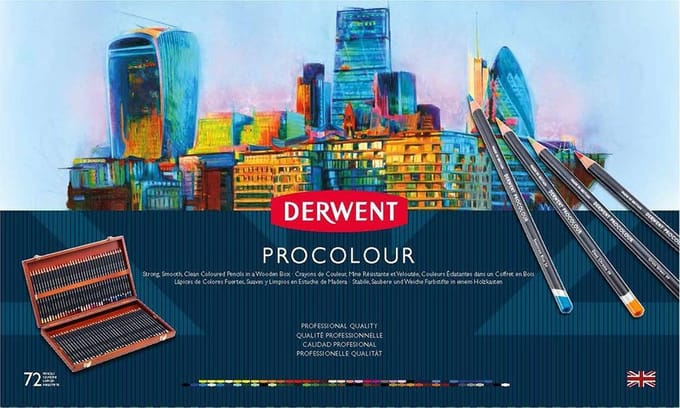 Derwent Procolour houtenkist met 72 potloden