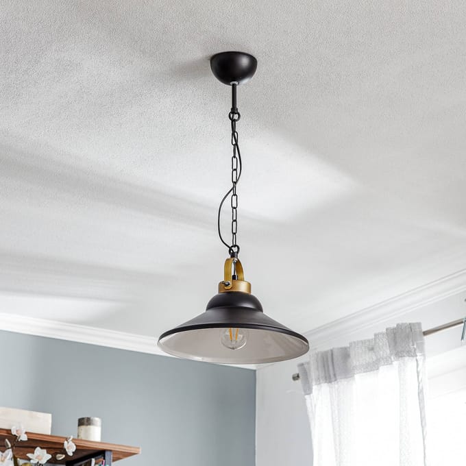 Merkloze Hanglamp Zwart Wit Metaal E27 31cm Modern Loft