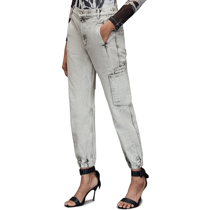 AllSaints Lea Cargo Jogger Snow Grey Taglia: W30 | Jeans Slim Fit Outlet | Donna | Grigio