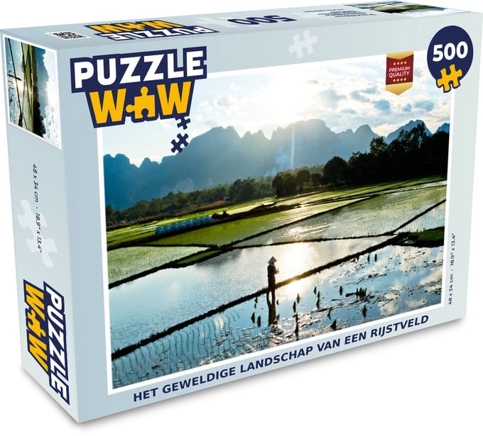 Puzzel Het geweldige landschap van een rijstveld - Legpuzzel - Puzzel 500 stukjes