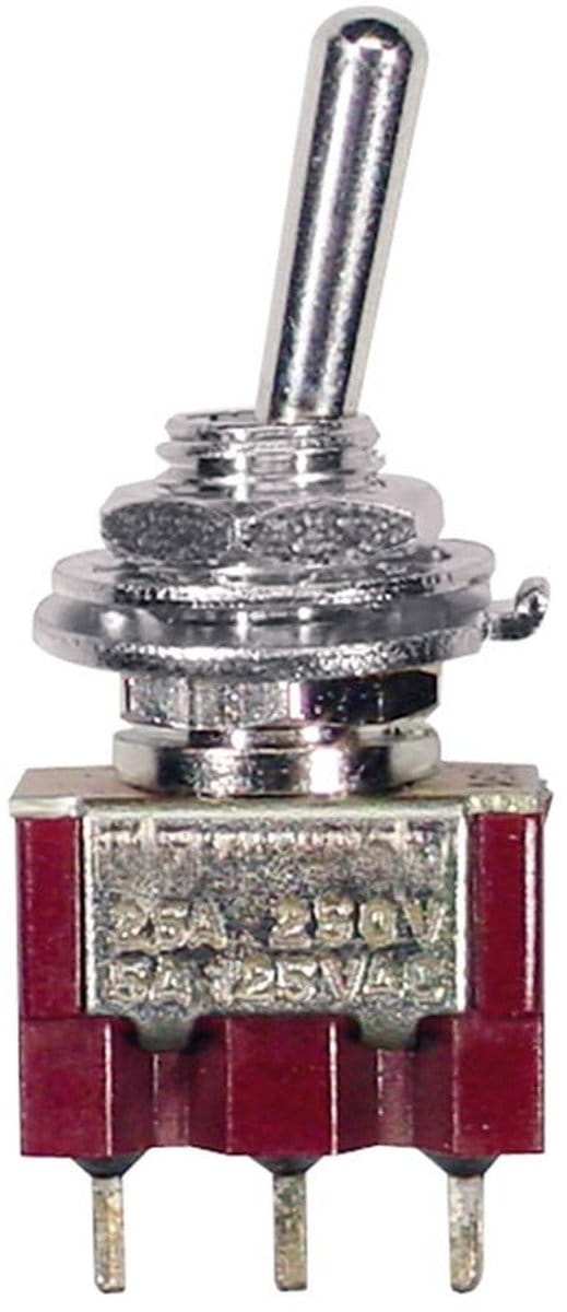 Boston SW-160-N Mini Toggle Switch - 2-Weg, On-On, 2-Polig, Nikkel