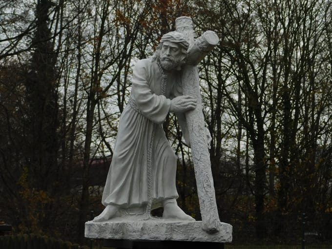 Beeld Jezus met Kruis XL - 70 cm - Polystone