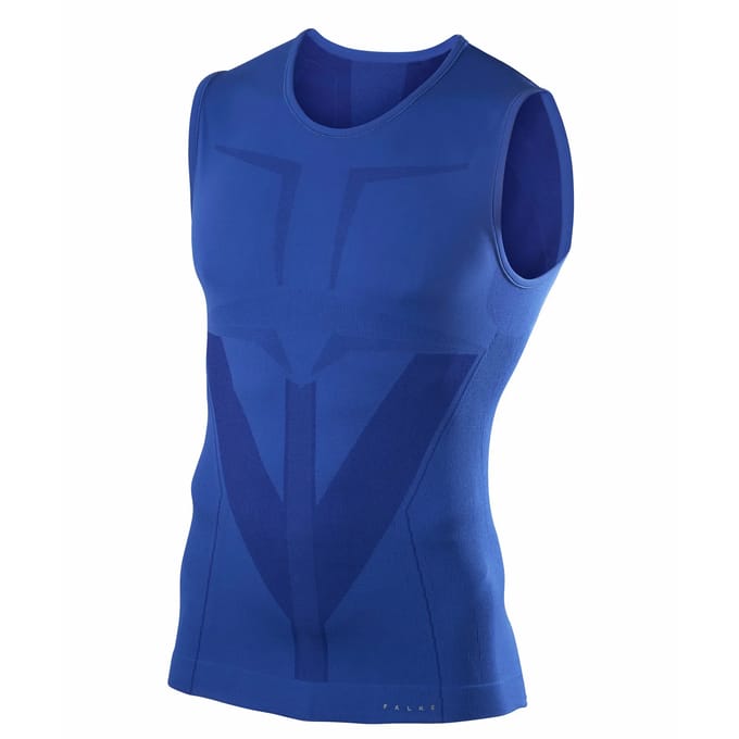 FALKE Warm Singlet sneldrogend functioneel materiaal mouwloze functioneel shirt heren blauw - maat S