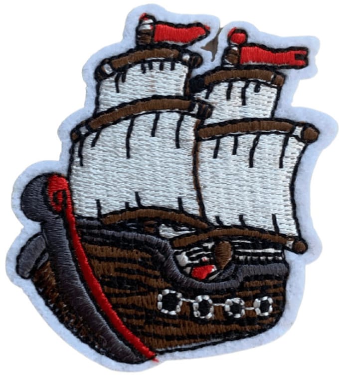 Boot - Schip - Zeilboot - Carnaval - strijkapplicatie strijk embleem - patch - patches - stof & strijk applicatie - 4 x 5 cm