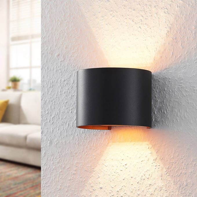 Arcchio - wandlamp - 1licht - Aluminium, metaal - H: 9.7 cm - G9 - zwart, goud