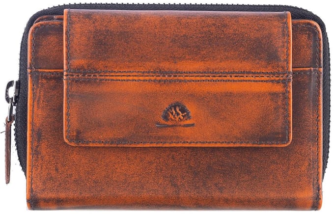 GREENBURRY portemonnee Destressed RV-Wallet RFID Rusty Orange terracotta