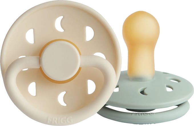 Frigg Moon Fopspeen - Rond - 2 Stuks - 6-18 Mnd - Cream/Sage