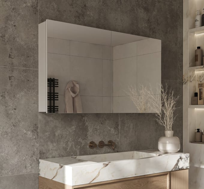 Schaere - Aluminium Badkamer Spiegelkast - Spiegelverwarming - Stopcontact Inclusief Usb - Make-Up Spiegel - Sensor Schakelaar 120×70 cm