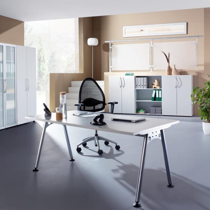 ATOS 2E S | Bureau - Wit 200 x 100 Tafelhoogte I In hoogte verstelbaar